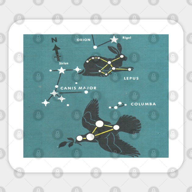 Astronomy Star Map Vintage Illustration Sticker by elevens.design